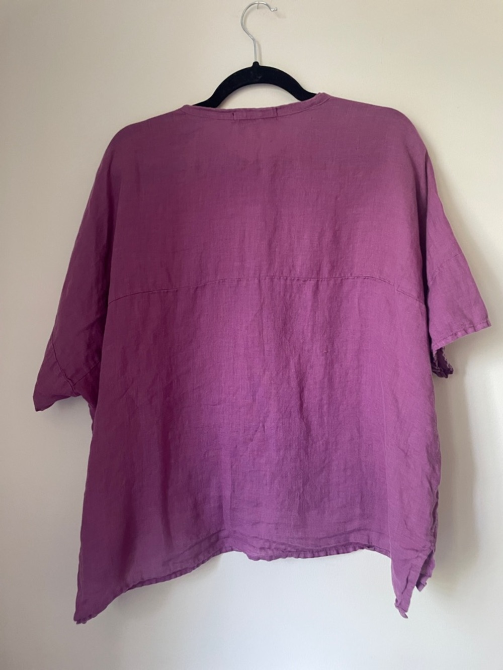 Mama B, Italian, Purple Linen Button-Front Blouse - Picture 2 of 3